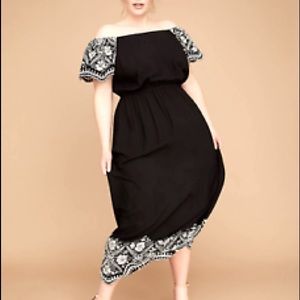 Lane Bryant Plus Black and White Maxi Dress New